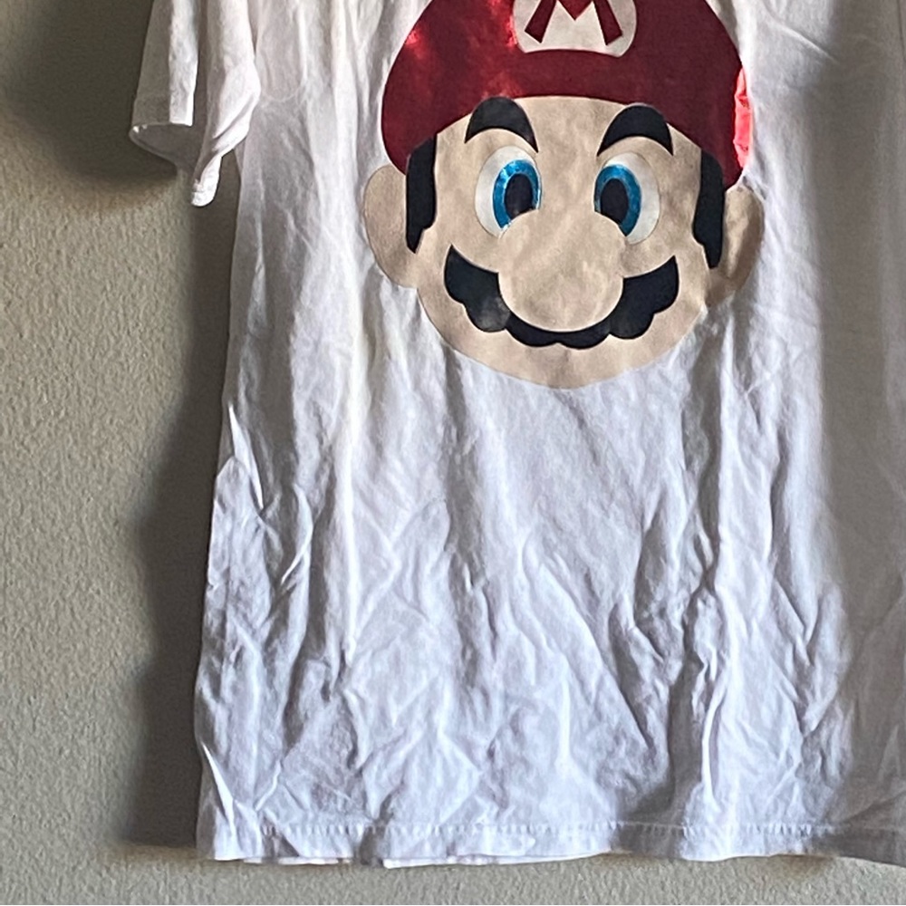 (Vintage) Retro White Mario Face Tee